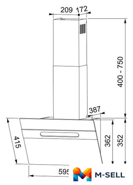 Кухонная вытяжка Franke Sterling BK 60 330.0702.955 - Изображение №4 — Мульти e-магазин M-SELL