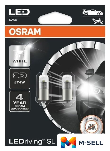 Светодиодная лампа Osram T4W LEDriving White 2шт - Изображение №1 — Мульти e-магазин M-SELL