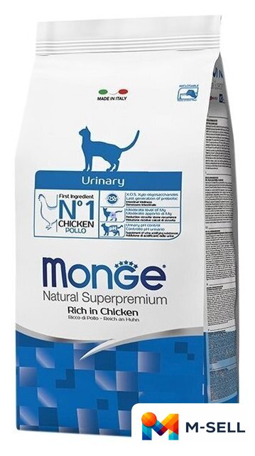 Сухой корм для кошек Monge Urinary Rich in Chicken 10 кг - Изображение №1 — Мульти e-магазин M-SELL