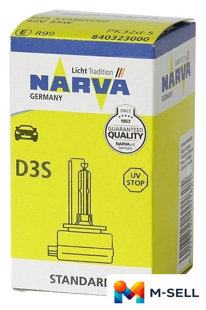 Ксеноновая лампа Narva D3S 1шт - Изображение №1 — Мульти e-магазин M-SELL