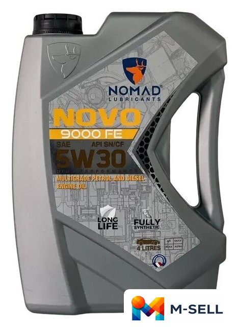 Моторное масло Nomad Novo 9000 FE 5W-30 4л - Изображение №1 — Мульти e-магазин M-SELL