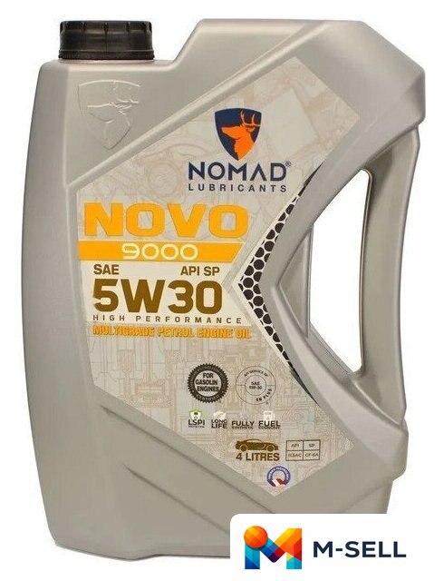 Моторное масло Nomad Novo 9000 5W-30 API SP ILSAC GF-6A 4л - Изображение №1 — Мульти e-магазин M-SELL