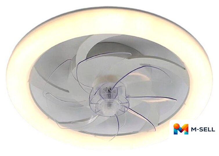 Припотолочная люстра Estares Fan Simple 65W+18W R-APP-480x125-BLACK/WHITE-220-IP20 - Изображение №1 — Мульти e-магазин M-SELL