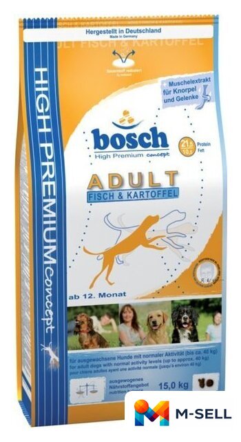 Сухой корм для собак Bosch Adult Salmon & Potato (Лосось с Картофелем) 15 кг - Изображение №1 — Мульти e-магазин M-SELL