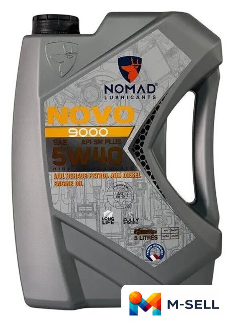 Моторное масло Nomad Novo 9000 5W-40 API SN PLUS ACEA A3/B4 5л - Изображение №1 — Мульти e-магазин M-SELL