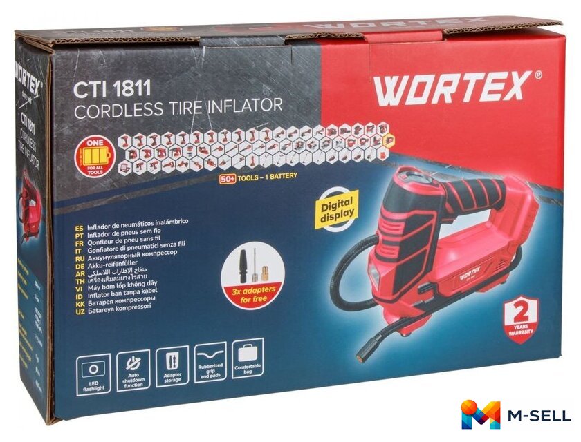 Автомобильный компрессор Wortex CTI 1811 ALL1 1325446 (с 1-им АКБ) - Изображение №2 — Мульти e-магазин M-SELL