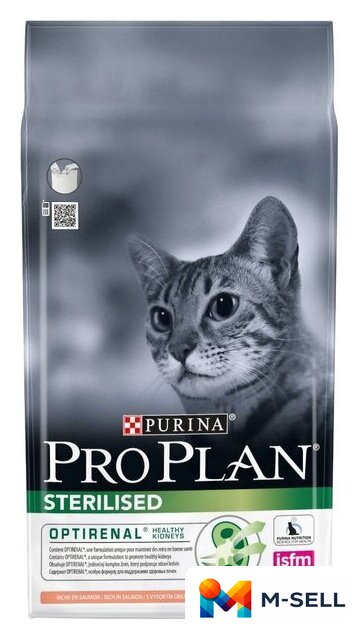 Сухой корм для кошек Pro Plan Sterilised Adult Optirenal с лососем 10 кг - Изображение №1 — Мульти e-магазин M-SELL