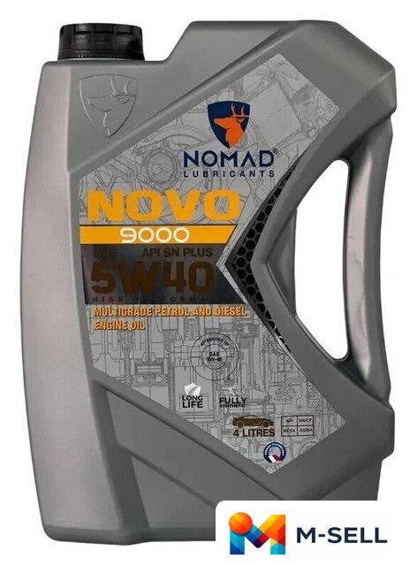 Моторное масло Nomad Novo 9000 5W-40 API SN PLUS ACEA A3/B4 4л - Изображение №1 — Мульти e-магазин M-SELL