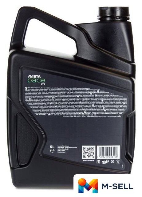 Моторное масло Avista pace EVO C3 5W-40 5л - Изображение №3 — Мульти e-магазин M-SELL