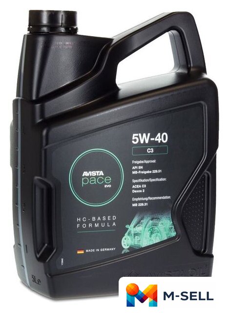 Моторное масло Avista pace EVO C3 5W-40 5л - Изображение №2 — Мульти e-магазин M-SELL
