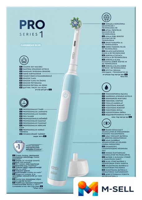 Комплект зубных щеток Oral-B Pro Series 1 D305.523.3H (2 шт, черный/бирюзовый) - Изображение №6 — Мульти e-магазин M-SELL