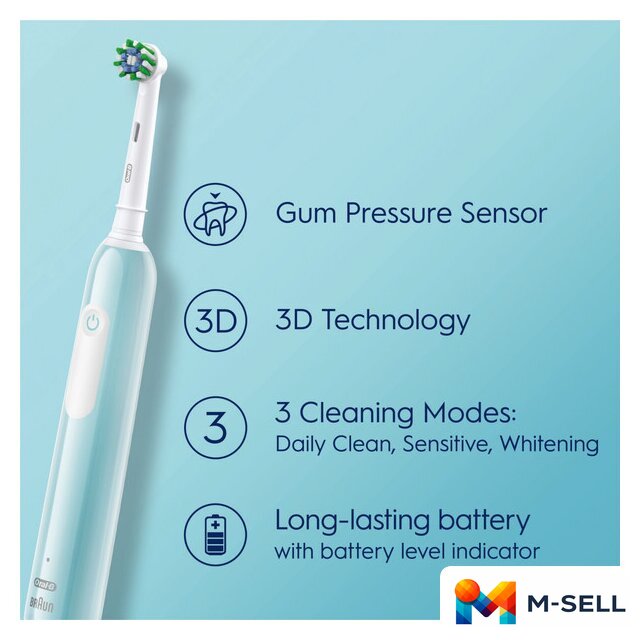 Комплект зубных щеток Oral-B Pro Series 1 D305.523.3H (2 шт, черный/бирюзовый) - Изображение №5 — Мульти e-магазин M-SELL