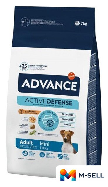 Сухой корм для собак Advance Mini Adult Chicken & Rice 7 кг - Изображение №1 — Мульти e-магазин M-SELL