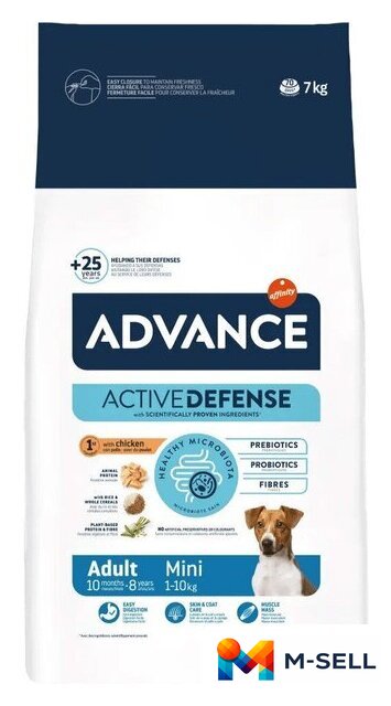 Сухой корм для собак Advance Mini Adult Chicken & Rice 7 кг - Изображение №2 — Мульти e-магазин M-SELL