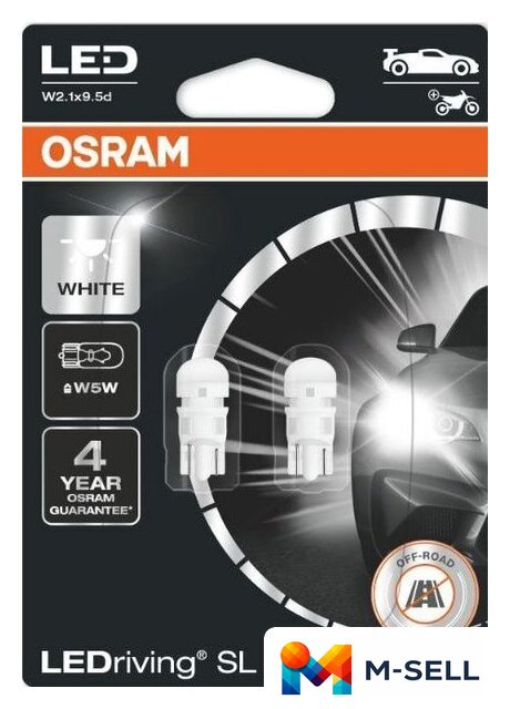 Светодиодная лампа Osram W5W LEDriving Gen3 2шт - Изображение №1 — Мульти e-магазин M-SELL