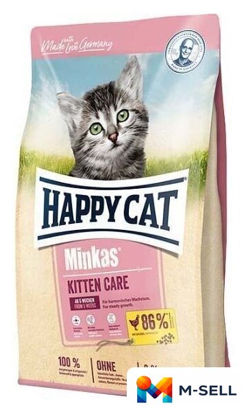 Сухой корм для кошек Happy Cat Minkas Kitten Care 10 кг - Изображение №1 — Мульти e-магазин M-SELL