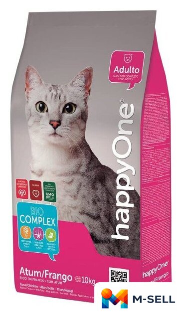 Сухой корм для кошек HappyOne Adult Tuna/Chicken (с тунцом и курицей) 10 кг - Изображение №1 — Мульти e-магазин M-SELL