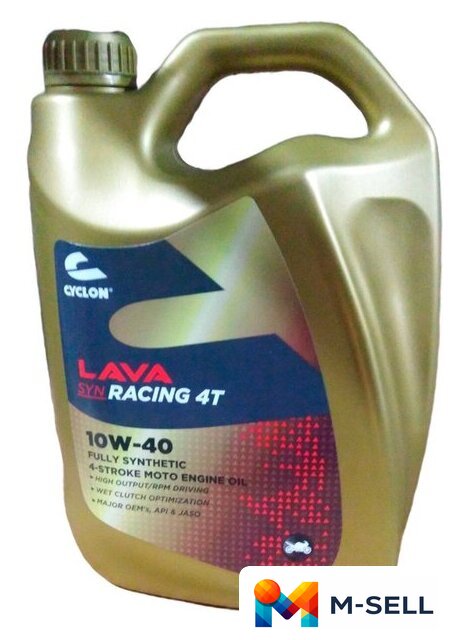 Моторное масло Cyclon Lava SYN Racing 4T 10W-40 4л - Изображение №1 — Мульти e-магазин M-SELL