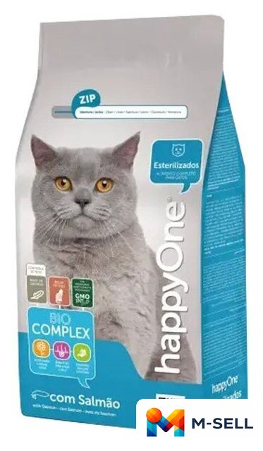 Сухой корм для кошек HappyOne Sterilized (для стерилизованных с лососем) 10 кг - Изображение №1 — Мульти e-магазин M-SELL
