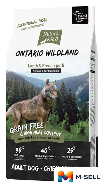 Сухой корм для собак Natura Wild Ontario Wildland для всех пород с ягненком и французской свининой 12 кг - Изображение №1 — Мульти e-магазин M-SELL