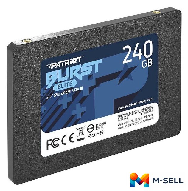 SSD Patriot Burst Elite 240GB PBE240GS25SSDR - Изображение №3 — Мульти e-магазин M-SELL
