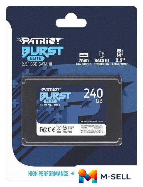 SSD Patriot Burst Elite 240GB PBE240GS25SSDR - Изображение №6 — Мульти e-магазин M-SELL