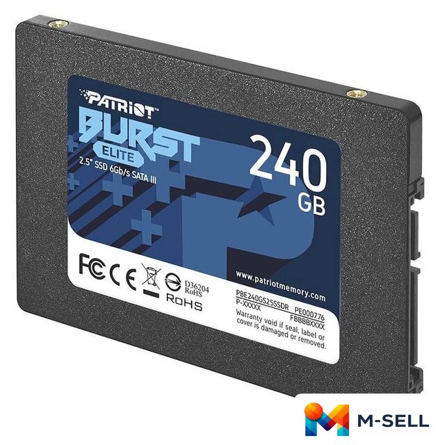 SSD Patriot Burst Elite 240GB PBE240GS25SSDR - Изображение №2 — Мульти e-магазин M-SELL