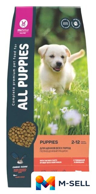 Сухой корм для собак All Puppies с говядиной и овощами 13 кг - Изображение №2 — Мульти e-магазин M-SELL