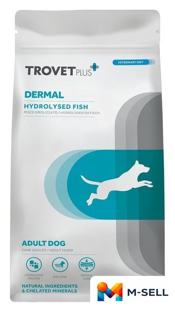 Сухой корм для собак Trovet Plus Adult Dog Dermal Hydrolised Fresh Fish (10кг) - Изображение №1 — Мульти e-магазин M-SELL