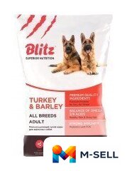 Сухой корм для собак Blitz Pets Adult Turkey&Barley (15 кг) - Изображение №1 — Мульти e-магазин M-SELL