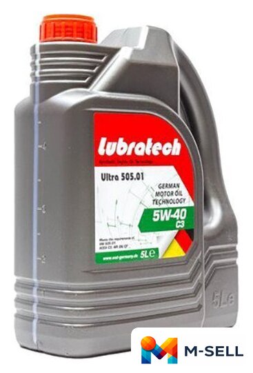Моторное масло Lubratech Ultra 5W-40 505.01 5л - Изображение №1 — Мульти e-магазин M-SELL