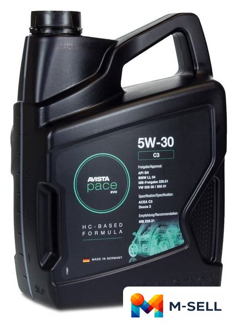 Моторное масло Avista pace EVO C3 5W-30 5л - Изображение №2 — Мульти e-магазин M-SELL