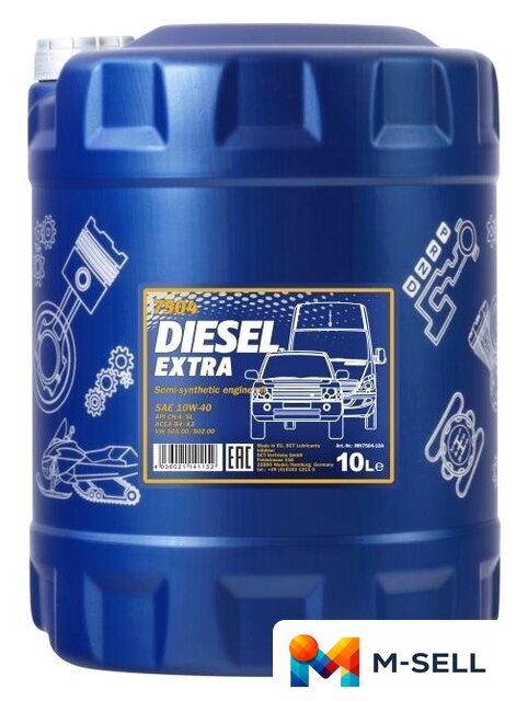 Моторное масло Mannol DIESEL EXTRA 10W-40 10л - Изображение №1 — Мульти e-магазин M-SELL