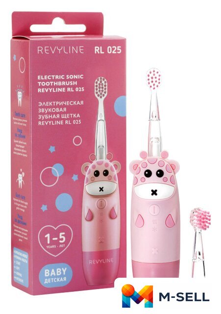 Электрическая зубная щетка Revyline RL 025 Baby (розовый) - Изображение №1 — Мульти e-магазин M-SELL