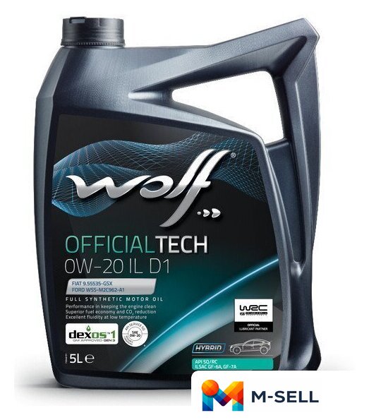 Моторное масло Wolf OfficialTech 0W-20 IL D1 5л - Изображение №1 — Мульти e-магазин M-SELL