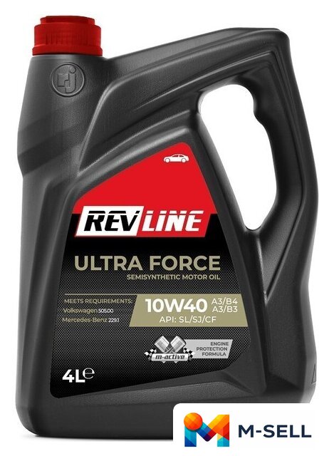 Моторное масло Revline Ultra Force Semisynthetic 10W-40 4л - Изображение №1 — Мульти e-магазин M-SELL