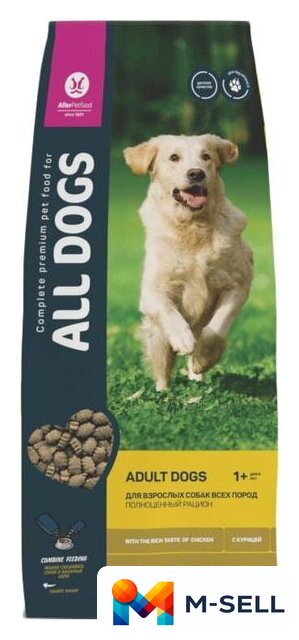 Сухой корм для собак All Dogs для взрослых собак с курицей 20 кг - Изображение №2 — Мульти e-магазин M-SELL
