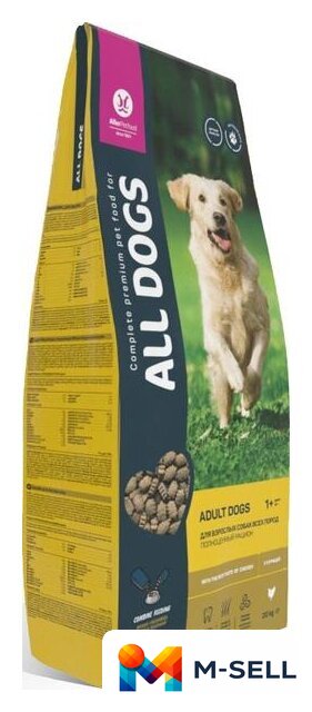 Сухой корм для собак All Dogs для взрослых собак с курицей 20 кг - Изображение №3 — Мульти e-магазин M-SELL