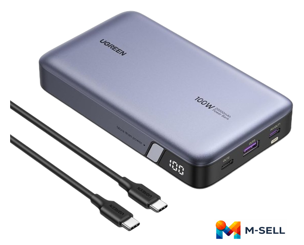 Внешний аккумулятор Ugreen PB720 20000mAh (серый) - Изображение №1 — Мульти e-магазин M-SELL