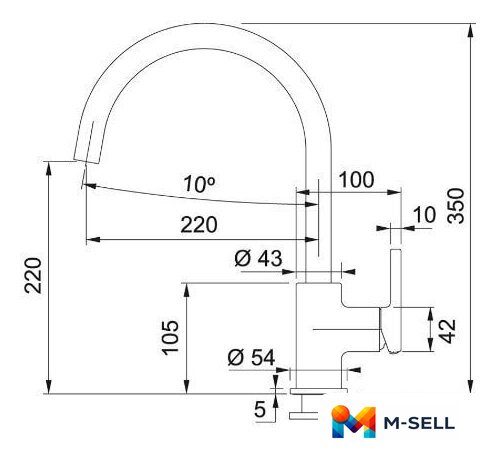Смеситель Franke Lina XL 115.0626.020 (оникс) - Изображение №2 — Мульти e-магазин M-SELL