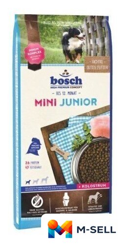 Сухой корм для собак Bosch Mini Junior 15 кг (Мини Юниор) - Изображение №1 — Мульти e-магазин M-SELL