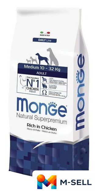 Сухой корм для собак Monge Daily Line Medium с курицей (12 кг) - Изображение №2 — Мульти e-магазин M-SELL