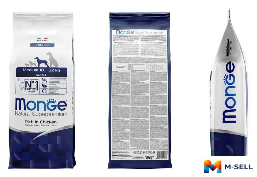 Сухой корм для собак Monge Daily Line Medium с курицей (12 кг) - Изображение №5 — Мульти e-магазин M-SELL