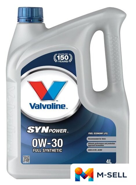 Моторное масло Valvoline SynPower FE 0W-30 4л - Изображение №1 — Мульти e-магазин M-SELL