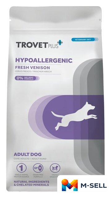 Сухой корм для собак Trovet Plus Adult Dog Hypoallergenic Fresh Vension (10кг) - Изображение №1 — Мульти e-магазин M-SELL