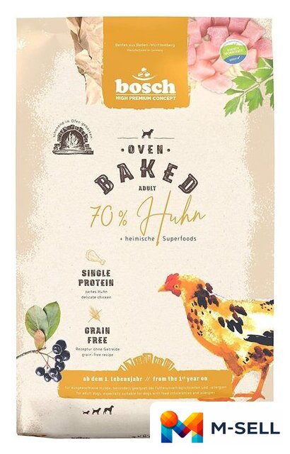 Сухой корм для собак Bosch HPC Oven Baked 70% Chicken (Курица) 10 кг - Изображение №1 — Мульти e-магазин M-SELL