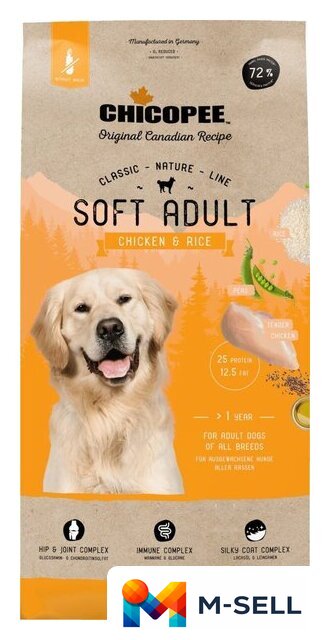 Сухой корм для собак Chicopee CNL Soft Adult курица с рисом 15 кг - Изображение №1 — Мульти e-магазин M-SELL