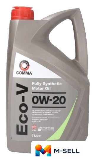 Моторное масло Comma ECO-V 0W-20 5л - Изображение №1 — Мульти e-магазин M-SELL