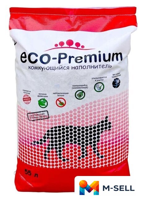 Наполнитель для туалета Eco-Premium Green 55 л - Изображение №1 — Мульти e-магазин M-SELL