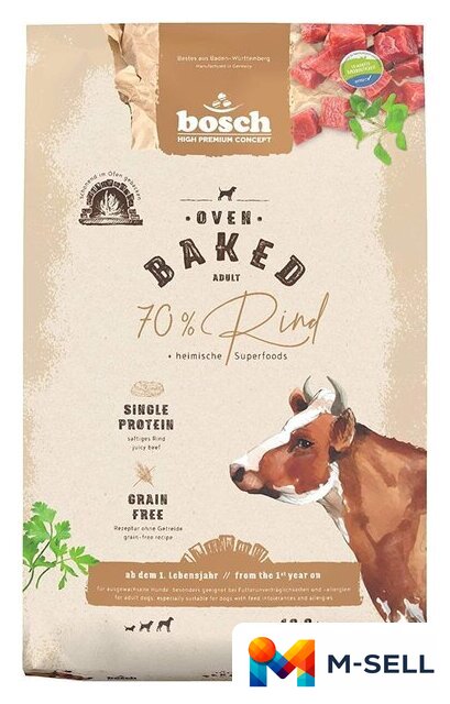 Сухой корм для собак Bosch HPC Oven Baked 70% Beef (Говядина) 10 кг - Изображение №1 — Мульти e-магазин M-SELL